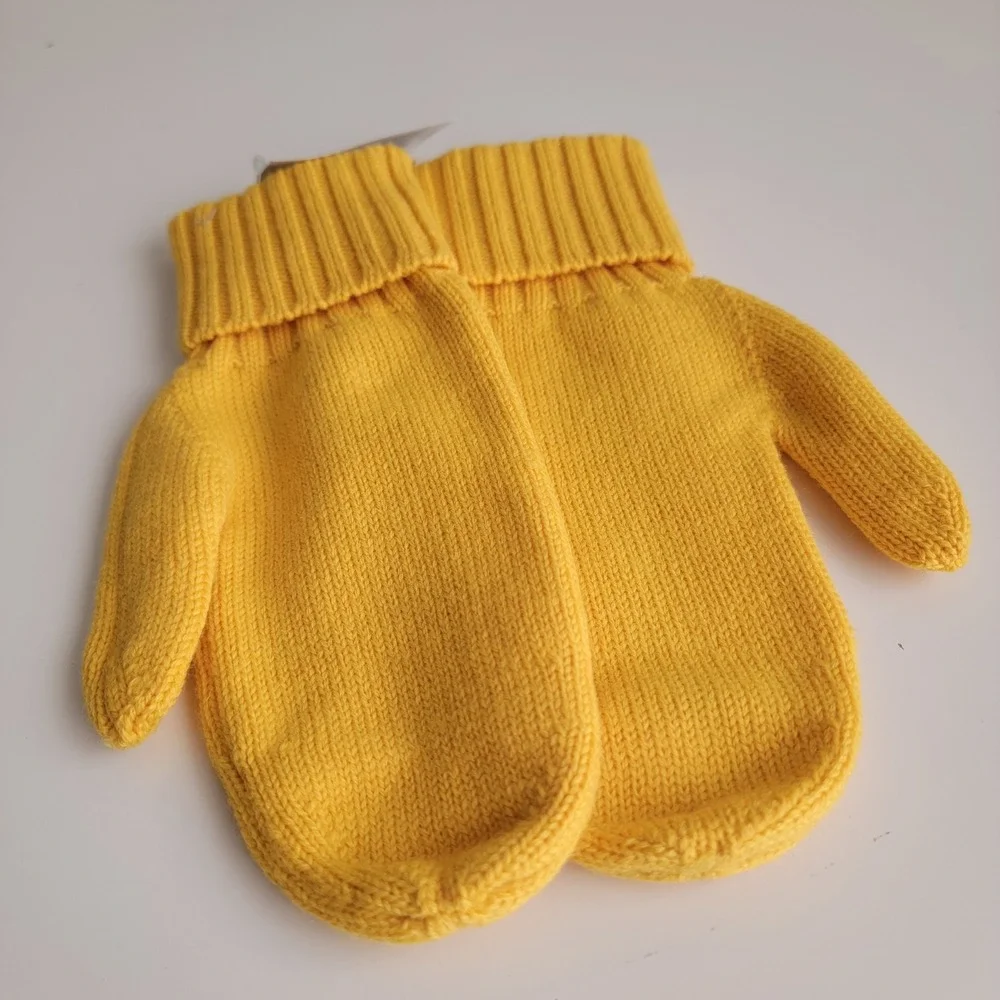 Kate Spade Metallic‎ Taxi Mittens Yellow Black Big Apple Wool Blend Original Box